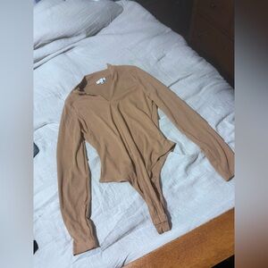 Tan zip bodysuit